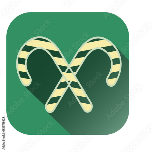 Cross candycane square icon