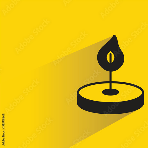 candle icon with shadow on yellow background