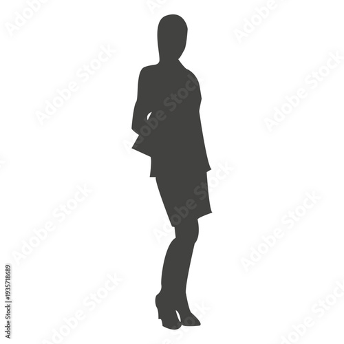 Female executive silhouette standing confident