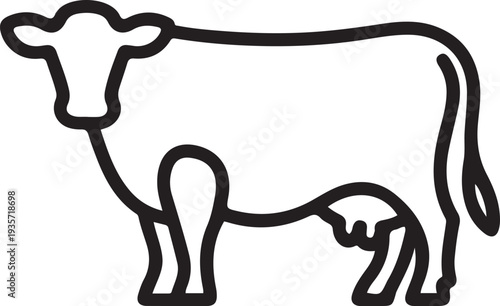 Cow in continuous line art drawing style. Beef single line. Household animals.one line vector illustration with white background