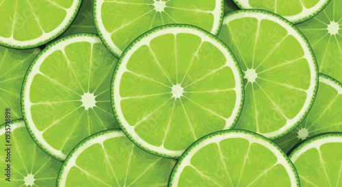 Fresh Lime Slices Pattern - Vibrant Citrus Background for Refreshing Designs