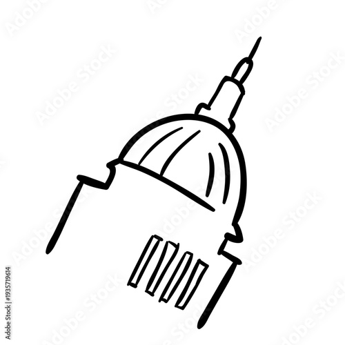 Taj mahal hand drawn monument