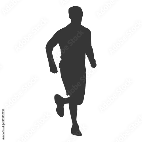 Boy jogging silhouette