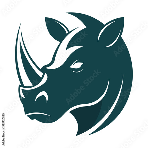 silhouette vector illustration of    rhinoceros he (2)