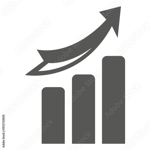 Growing graph with arrow going up