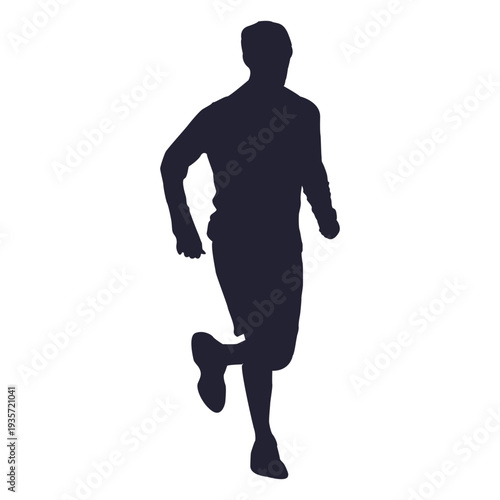 Male marathon running silhouette
