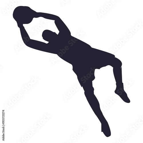 Player keeping goal silhouette