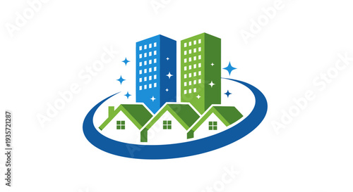 Residential and Commercial Property Cleaning Service Logo