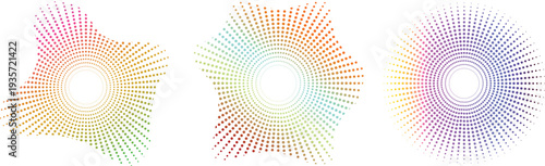 Vector of gradient halftone pattern with radial gradient effect and mesh texture