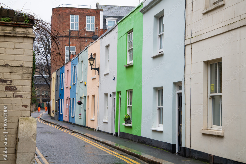 Fototapeta premium Colourful Houses in Kensington Mews London Residential Street