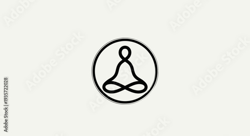 Zen meditation symbol in a circle, minimalist yoga icon, peaceful mind