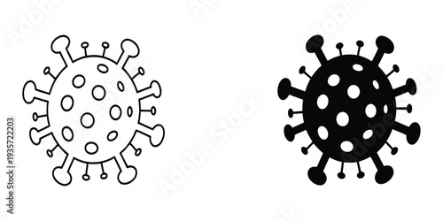 Bacteria Icon Thin Line Vector Illustration Premium Microbiology Symbol