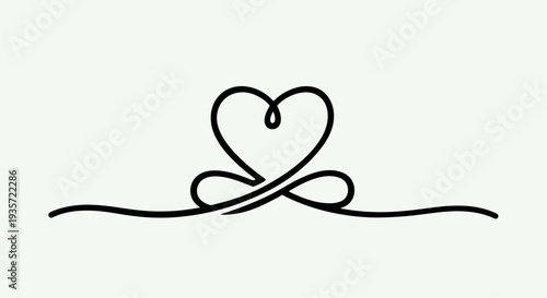 Abstract Heart Symbol with Infinity Loop - Romantic Line Art Design
