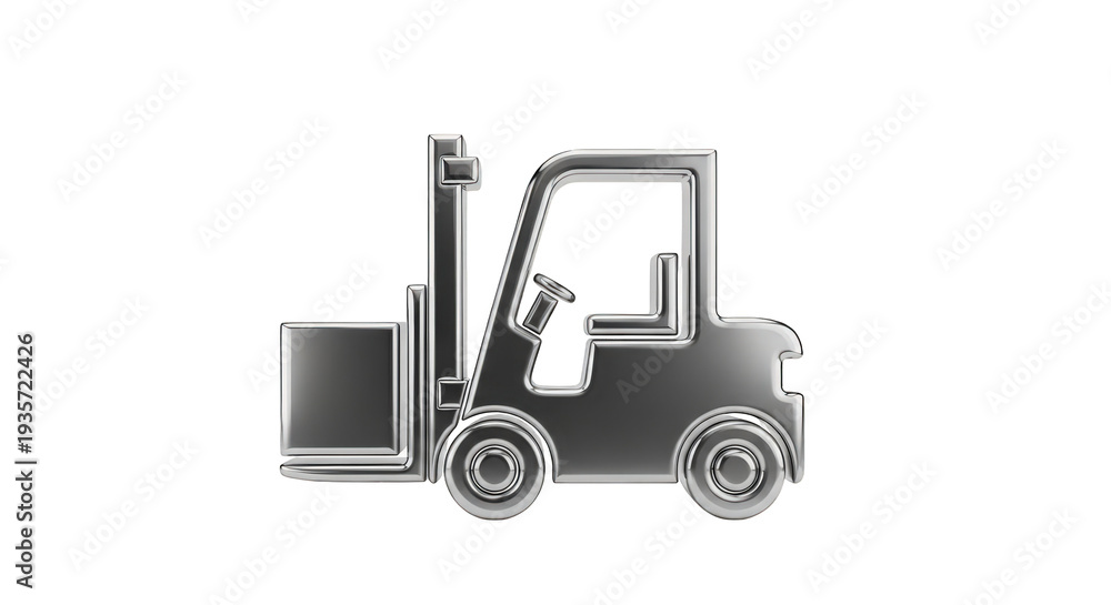 Naklejka premium Forklift truck with a pallet isolated on transparent background