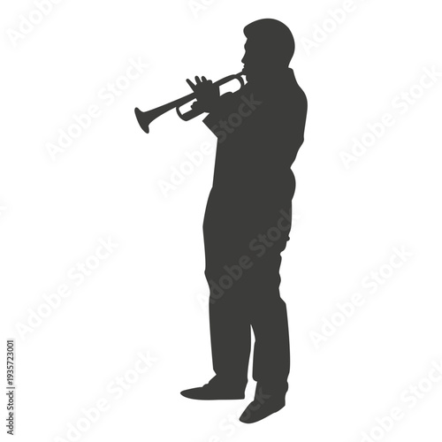Trumpet player silhouette 2