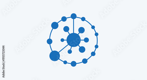 Abstract blue molecular structure on white background