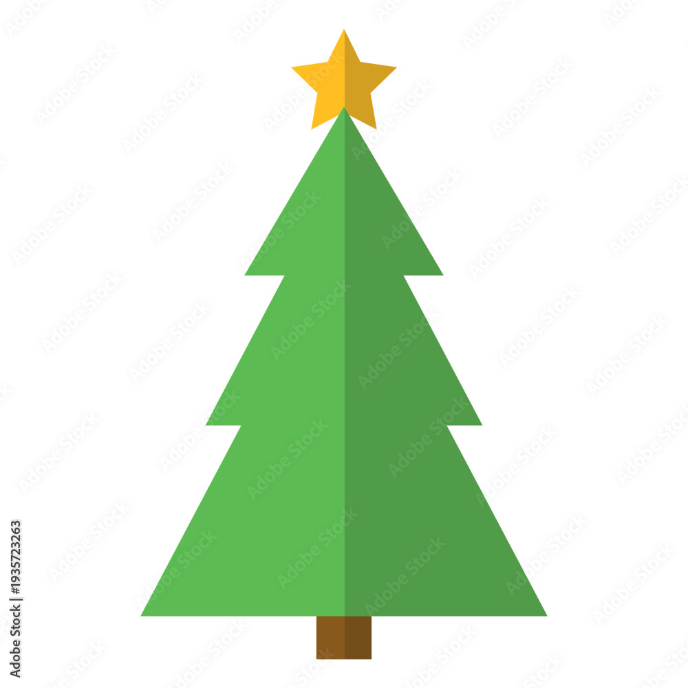 Obraz premium Christmas tree flat icon