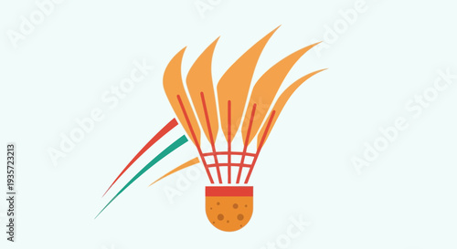 Badminton Shuttlecock Icon with Motion Trails, Sports Vector Graphic