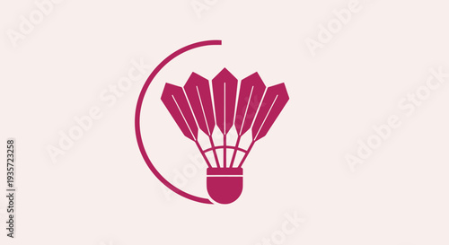 Badminton Shuttlecock Icon with Circular Accent
