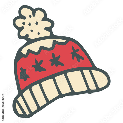 Winter toboggan hand drawn cartoon icon 16
