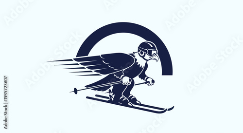 Eagle Skier Silhouette