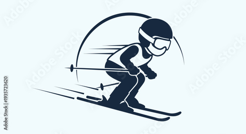 Skier Speeding Downhill Icon