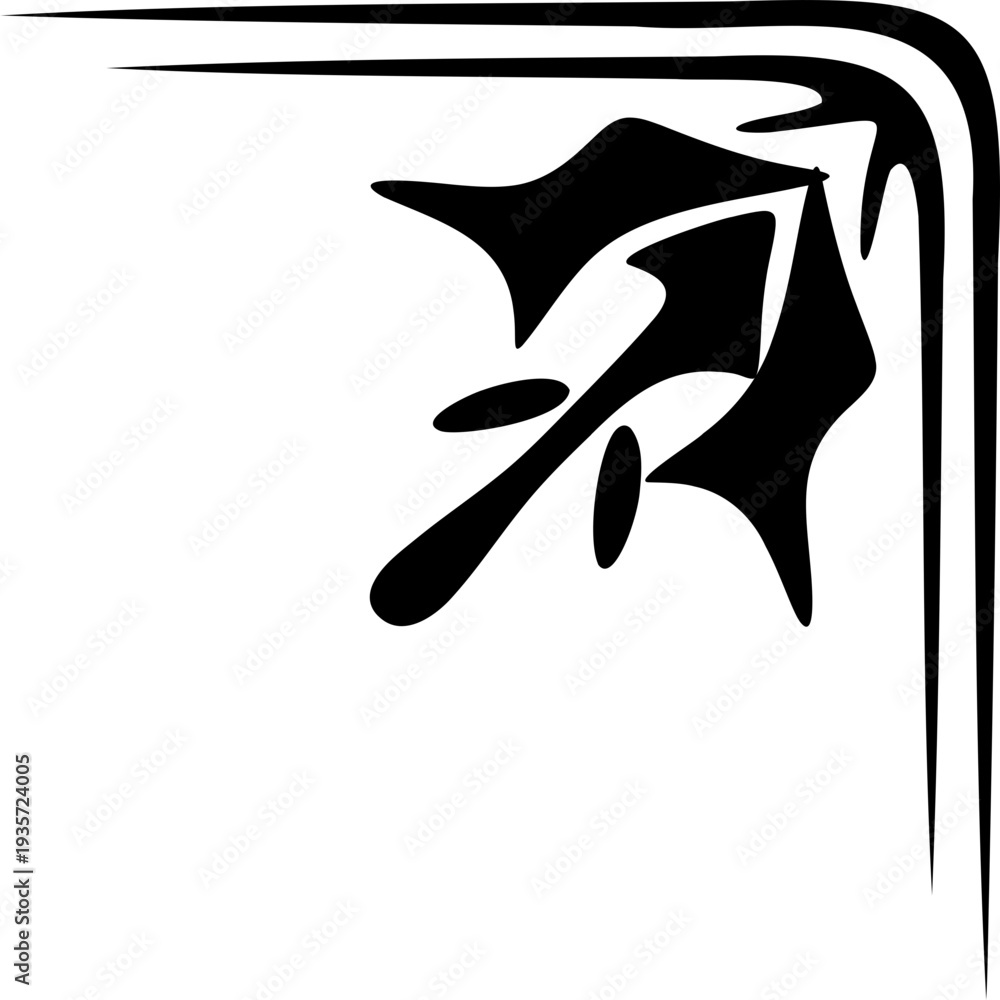Fototapeta premium Black holly leaf icon vector
