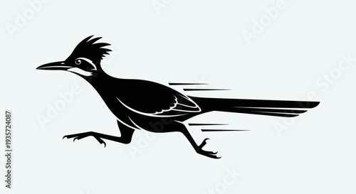 Fast Roadrunner Bird Silhouette Running - Speed Motion Graphic
