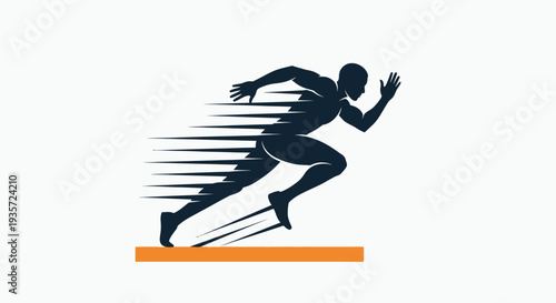 Silhouette of a runner in motion, symbolizing speed and athletic performance.