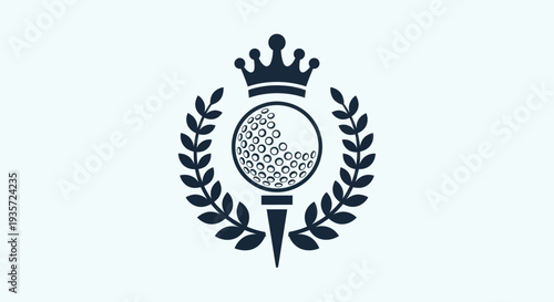 Golf Ball with Crown and Laurel Wreath Emblem