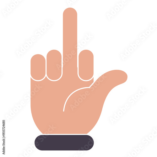 Hand middle finger stroke