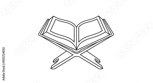 Open Quran Book with Prayer Rug.