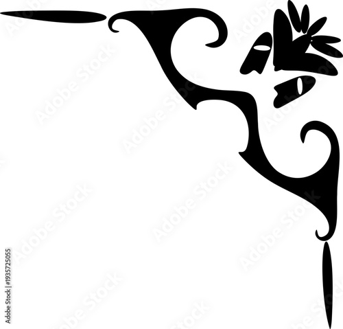 Black floral border vector illustration