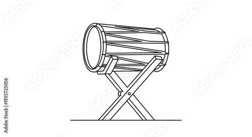 Simple Line Drawing of Spotlight on Stand.