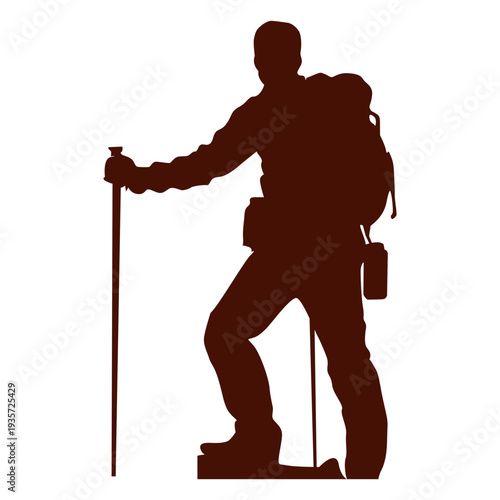 Mountaineering altitude climber silhouette