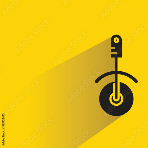 pizza cutter icon with shadow on yellow background