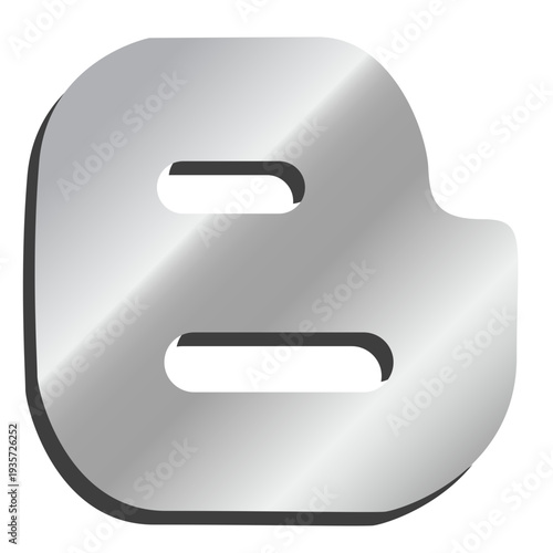Blogger silver icon in 3D