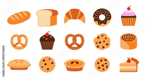Bakery items illustration collection