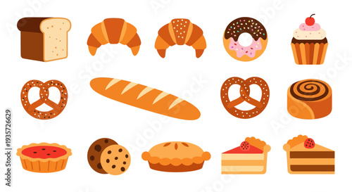 Bakery items illustration