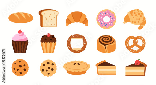 Bakery items illustration collection