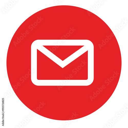 Outlined email round icon