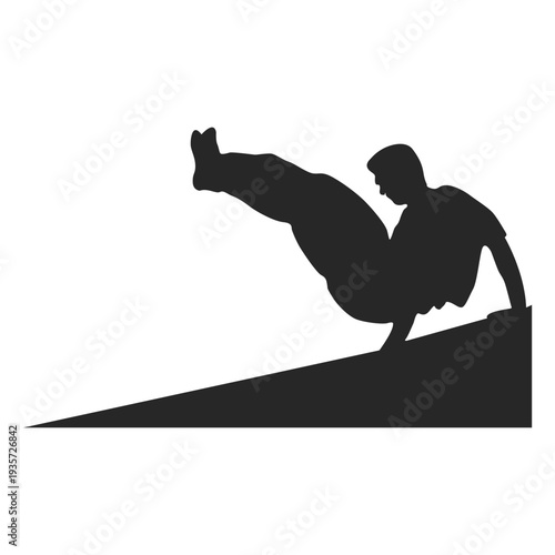 Parkour jumping silhouette 11