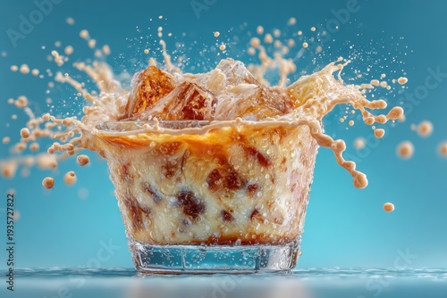 Wallpaper Mural Cereal Milk Splash With Fruit And Nuts Torontodigital.ca