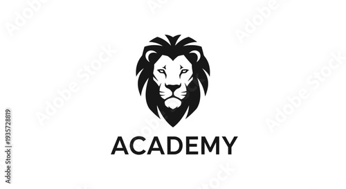Black and White Lion Head Logo for Academy, Education, or Business Branding