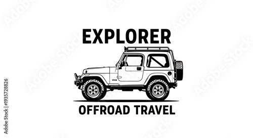 Black and White Off-Road SUV Adventure Travel Logo Design