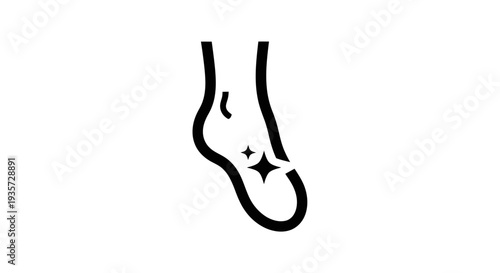 Clean Foot Icon with Sparkles - Foot Care and Hygiene Symbol
