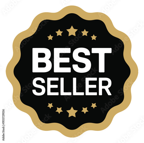 Bestseller Gold Badge Luxury Award Label Vector