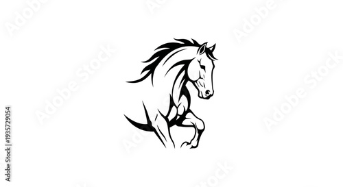 Dynamic Galloping Horse Illustration - Powerful Equine Silhouette
