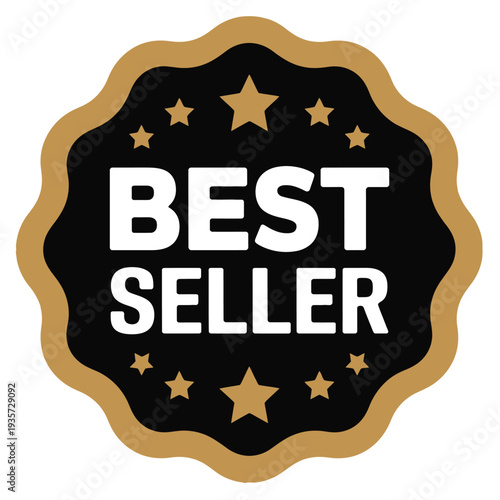 Gold Bestseller Recognition Emblem Premium Award Design