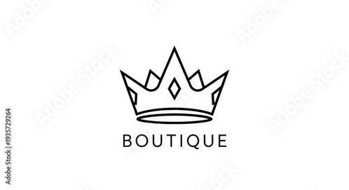 Elegant Minimalist Crown Boutique Logo Design